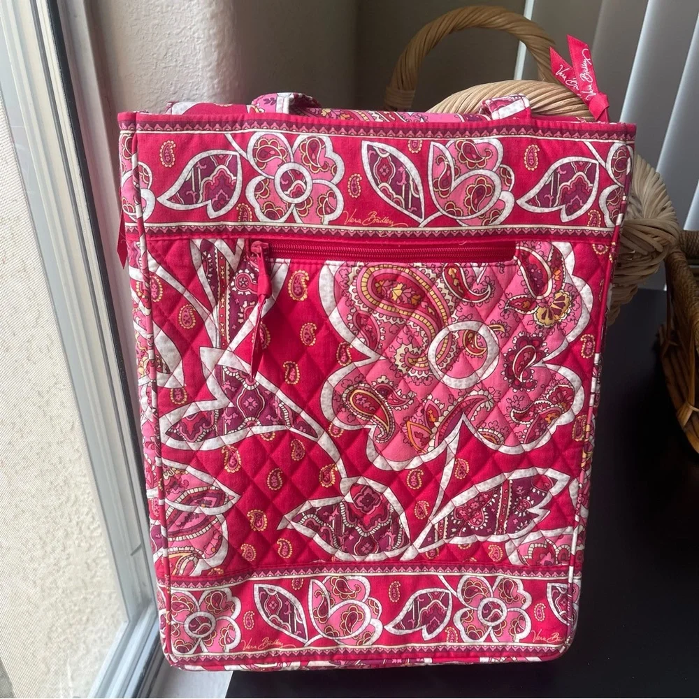Vera Bradley Quilted Red Floral Personal Laptop Bag